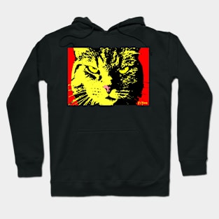 ANGRY CAT POP ART - YELLOW BLACK RED Hoodie